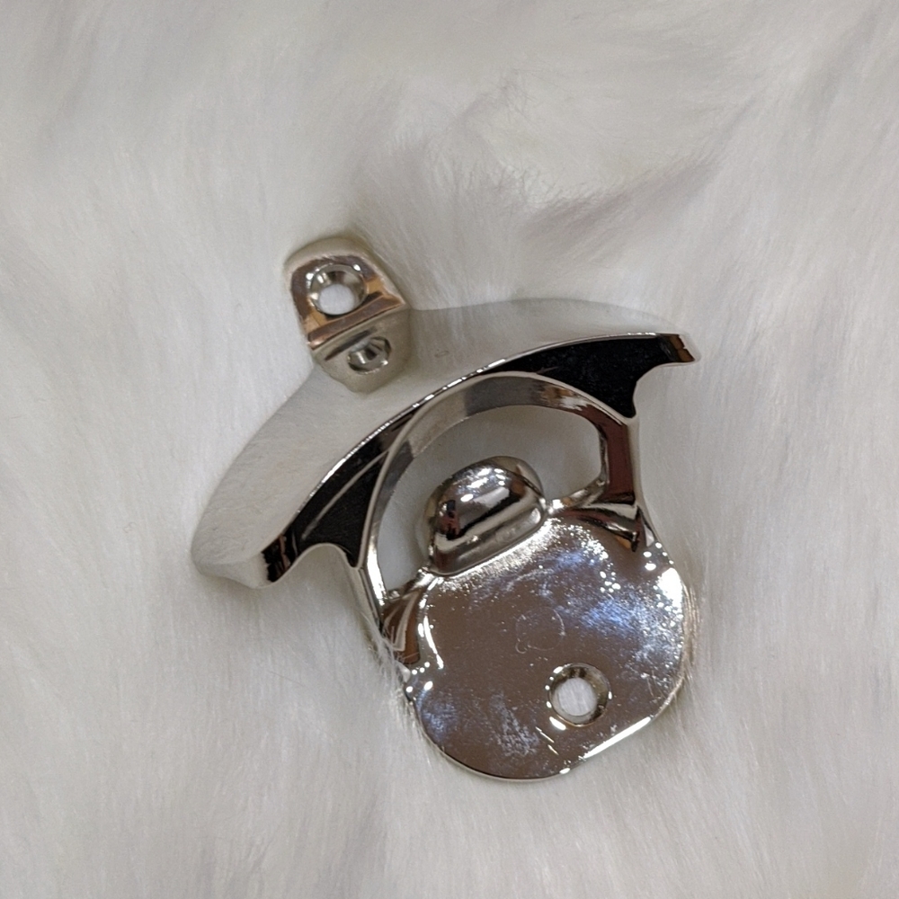 NWOT silver wall mount bottle opener